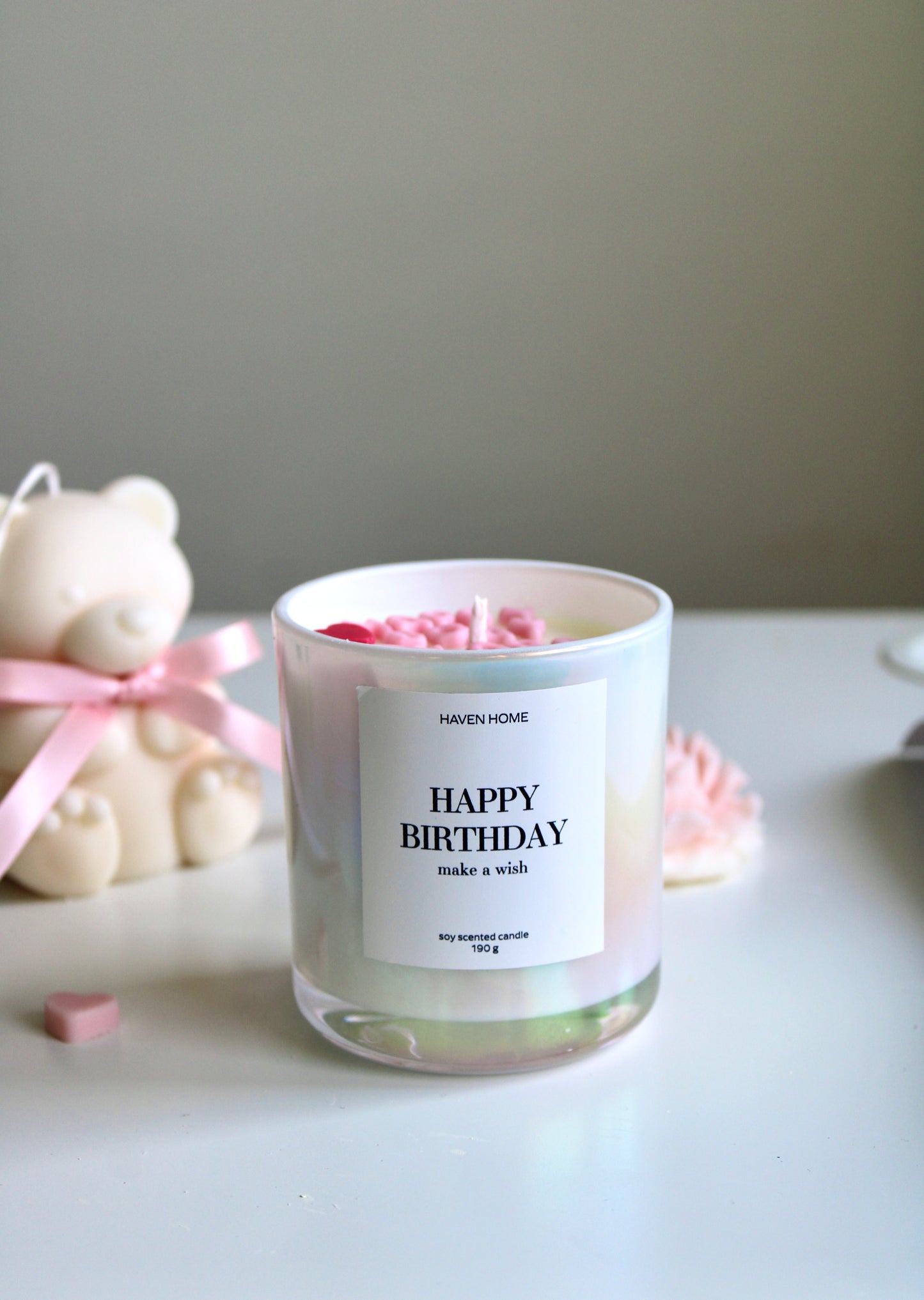 Dišeča sveča Happy Birthday, 190g - personalizirana