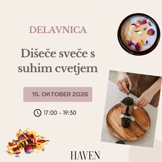 Ustvarjalna delavnica: Dišeča sveča s suhim cvetjem 15.10.2026